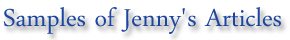 Samples of Jenny's Articles